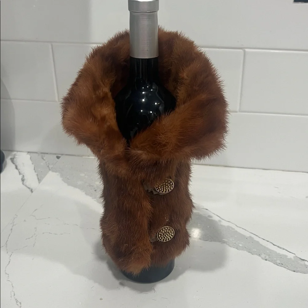Mink  Fur‎ Wine Bottle Cover